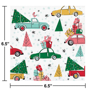 Christmas Cars Luncheon Napkin (16 per Pkg) by Creative Converting