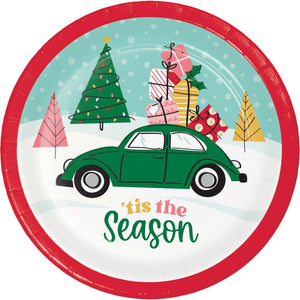 Christmas Cars Luncheon Plate (8 per Pkg) by Creative Converting