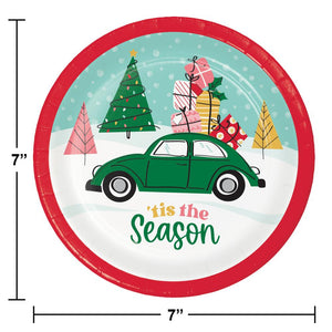 Christmas Cars Luncheon Plate (8 per Pkg) by Creative Converting