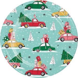 Christmas Cars Dinner Plate (8 per Pkg) by Creative Converting