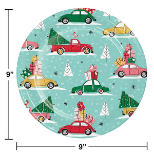 Christmas Cars Dinner Plate (8 per Pkg) by Creative Converting