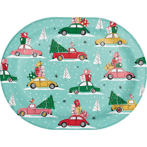 Christmas Cars Oval Platter (8 per Pkg)