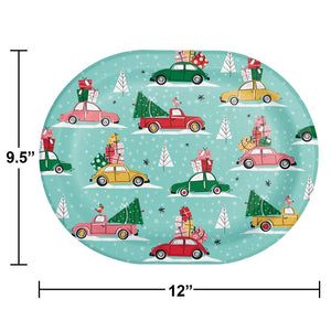 Christmas Cars Oval Platter (8 per Pkg)