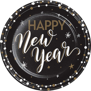 New Years Shimmer Dinner Plate (8 per Pkg) by Creative Converting