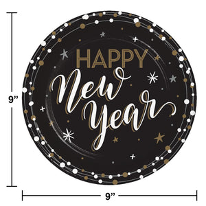 New Years Shimmer Dinner Plate (8 per Pkg) by Creative Converting