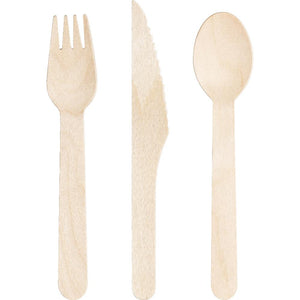 Natural Wooden Cutlery, Assorted (24 per Pkg) by Creative Converting