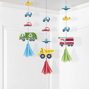 Transportation Time Hanging Cutouts w/ Tassels (3 per Pkg) by Creative Converting