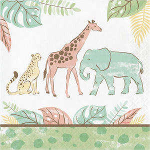 Bulk Pack of 32 Safari Baby Lunch Napkin