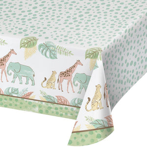 Safari Baby Tablecover, Paper 54"x 96" (1 per Pkg) by Creative Converting