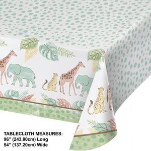 Bulk Pack of 2 Safari Baby Tablecover 54" x 96"