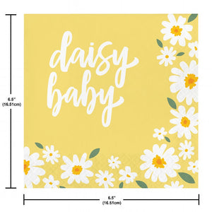 Bulk Pack of 32 Sweet Daisy Baby Lunch Napkin