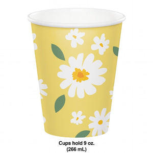 Bulk Pack of 16 Sweet Daisy Hot/Cold Cup 9Oz