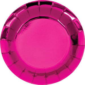 Bulk Pack of 16 Pink Party Foil Luncheon Plate