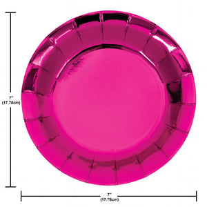 Bulk Pack of 16 Pink Party Foil Luncheon Plate