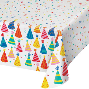 Hats Off Birthday Tablecover, Paper 54"x 96" (1 per Pkg) by Creative Converting