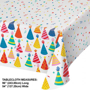 Hats Off Birthday Tablecover, Paper 54"x 96" (1 per Pkg) by Creative Converting