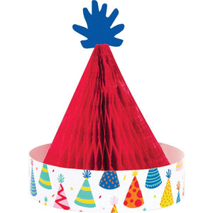 Bulk Pack of 2 Hats Off Birthday Honeycomb Centerpiece