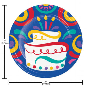 Birthday Swirls Luncheon Plate (8 per Pkg) by Creative Converting