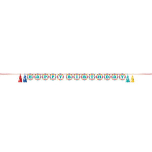 Birthday Swirls Shaped Banner w/ Ribbon and Tassels (1 per Pkg) by Creative Converting