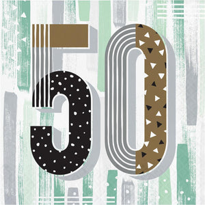 Bulk Pack of 32 Minted Milestone "50" Lunch Napkin