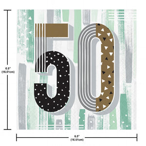 Bulk Pack of 32 Minted Milestone "50" Lunch Napkin