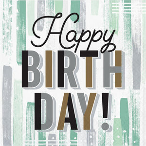 Minted Milestone Lunch Napkin, Happy Birthday (16 per Pkg) by Creative Converting