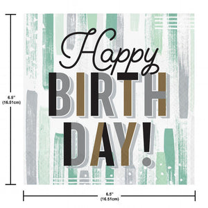 Minted Milestone Lunch Napkin, Happy Birthday (16 per Pkg) by Creative Converting