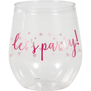 Pink Party 14oz Stemless Wine Glass (1 per Pkg) by Creative Converting