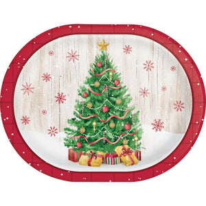 Vintage Christmas Oval Platter (8 per Pkg)