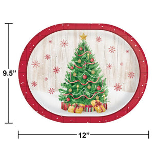 Vintage Christmas Oval Platter (8 per Pkg)