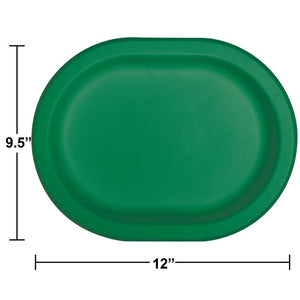 Bulk Pack of 16 Emerald Green Oval Platter