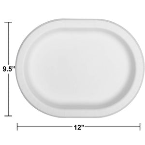 Bulk Pack of 16 White Oval Platter