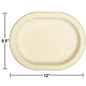 Bulk Pack of 16 Ivory Oval Platter