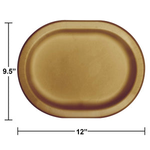 Bulk Pack of 16 Glittering Gold Oval Platter