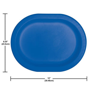 Cobalt 12 inch Paper Oval Platter (8/Pkg)