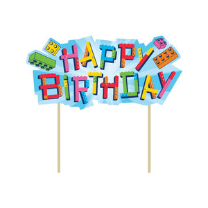 Block Bash Cake Topper (1 per Pkg) by Creative Converting