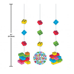 Block Bash Hanging Cutouts (3 per Pkg) by Creative Converting