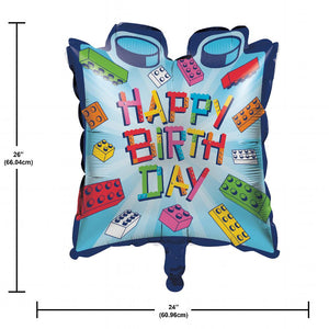 Block Bash Metallic Balloon Shaped (1 per Pkg) by Creative Converting