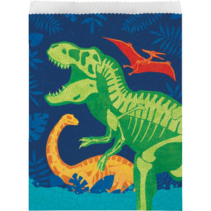 Dino Dig Paper Treat Bags, Large (8 per Pkg) by Creative Converting