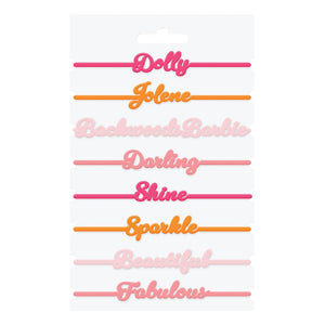 Bulk Pack of 16 Dolly Parton Silicone Band Drink Markers