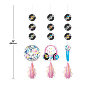 Birthday Beats Hanging Cutouts w/ Tassels (3 per Pkg) by Creative Converting