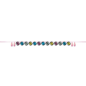 Birthday Beats Ribbon Banner Shaped w/ Tassels (1 per Pkg) by Creative Converting