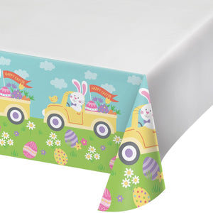 Pack of Hippity Hoppity Easter Paper Tablecover Border Print, 54"x 96" Easter Paper Tablecover Border Print, 54"x for Easter celebrations.