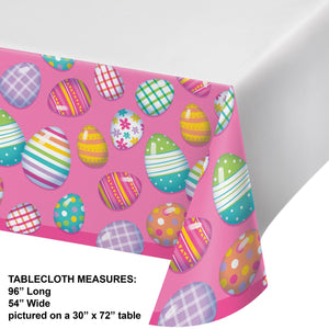 Happy Eggster Easter Paper Tablecover Border Print, 54"x 96"