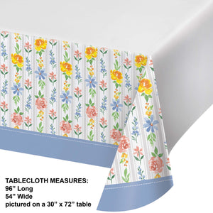 Spring Cottage Easter Paper Tablecover Border Print, 54"x 96"