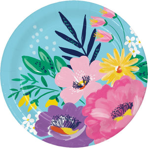 Fresh Florals 6.75 inch Paper Luncheon Plate (8/Pkg)