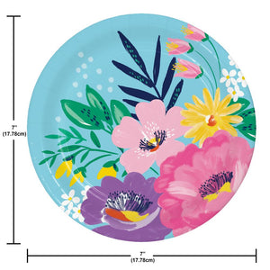 Fresh Florals 6.75 inch Paper Luncheon Plate (8/Pkg)