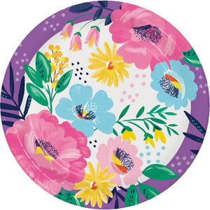 Fresh Florals 8.75 inch Paper Dinner Plate (8/Pkg)