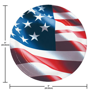 Freedom Flag 8.75 inch Paper Dinner Plate (8/Pkg)