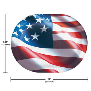 Freedom Flag 12 inch Paper Oval Platter (8/Pkg)